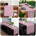 thumbnail image 6 of Pink Burlap Texture Table Runner 72 Inches Long, Farmhouse Vintage Pink Kitchen Coffee Dining Table Decoration for Home Party Birthday Wedding Home Decor 13x72 Inches, 6 of 8