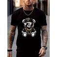 thumbnail image 1 of Men's T-shirt, Sunglasses Bear Print Short Sleeve Crew Neck Tees For Summer, Casual Outdoor Comfy Clothing For Male, Casual Sporty Tee, Summer Gifts, 1 of 7