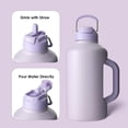 thumbnail image 4 of Botella de Agua Aislada de 1.9 Litros(64 onzas) con Popote y Tapa de Doble Uso, Termo de Acero Inoxidable con Asa, Botella Térmica de Doble Pared para Deporte Gimnasio(Lavanda), 4 of 4
