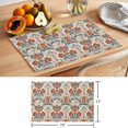 thumbnail image 6 of Boho Floral Placemats Set of 12 Farmhouse Vintage Red Blue Flower Plant Place Mats Indoor Wipeable Table Mats Washable Cloth Dining Table Placemats for Kitchen Holiday Party Home Decor 13x19 Inch, 6 of 9