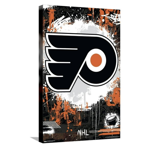 NHL Philadelphia Flyers - Maximalist Logo 23 Canvas Wall Poster, 14.725" x 22.375"