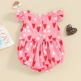 thumbnail image 3 of Bagilaanoe Newborn Baby Girl Summer Rompers Heart Print Sleeveless Bodysuits 3M 6M 9M 12M Infant Ruffle One Piece Jumpsuit, 3 of 7