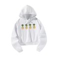 thumbnail image 4 of Sudadera recortada para mujer, sudaderas informales con capucha, suéteres modernos de manga larga, jersey superior elegante para deportes, vacaciones, M, 4 of 10
