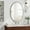 Silver, variant on 25'' x 39''  Oval Wall Mirror for Bathroom, Retro Vanity Mirror with  Tempered Glass and Iron Frame, Makeup Mirror with Hooks for Living Room, Bedroom and Entryway, Silver
