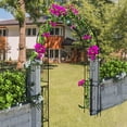 thumbnail image 5 of Metal Garden Arch, Assembly Garden Arbor Trellis Climbing Plants Support Rose Arch Outdoor Wedding Arch Party Events Archway (W55'' x H94.5'', Black), 5 of 6
