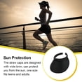 thumbnail image 4 of Sonducket Sombreros para el sol Protección Clip-On Gorras Visera de lino Ajustable Grandes aleros Parte vacía Color sólido Regalo deportivo Sombreros negro Sonducket AP010232-02, 4 of 6