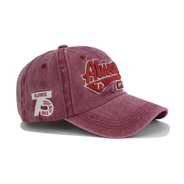 Baseball Cap Snapbacks Hat Summer Headwear Men Retro Style Letter Washed Unisex Craftsmanship Breathable Spring Wine Red