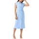 thumbnail image 2 of Vestidos sin mangas para mujer INSPIRE CHIC, con cuello, botones, cinturón en la cintura, midi, para trabajo, color azul, 2 of 5