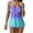 Blue, variant on Atogsazn Plus Size Swimsuit for Women One Piece Bathing Suit Printed Swimwear Tummy Control Swimsuits Blue S