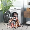 thumbnail image 4 of SAFAVIEH Malibu Aletha Leaves Polyester Machine Washable Area Rug, Ivory/Rust, 6' x 6' Square, 4 of 12