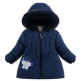 thumbnail image 2 of Girls Puffer Coat Girls Winter Coat with Pocket Zipper Winter Hoodies Coat Solid Color Long Sleeve Winter Thicken Coat Hooded Jacket for Teen 18-24 Months, 2 of 4