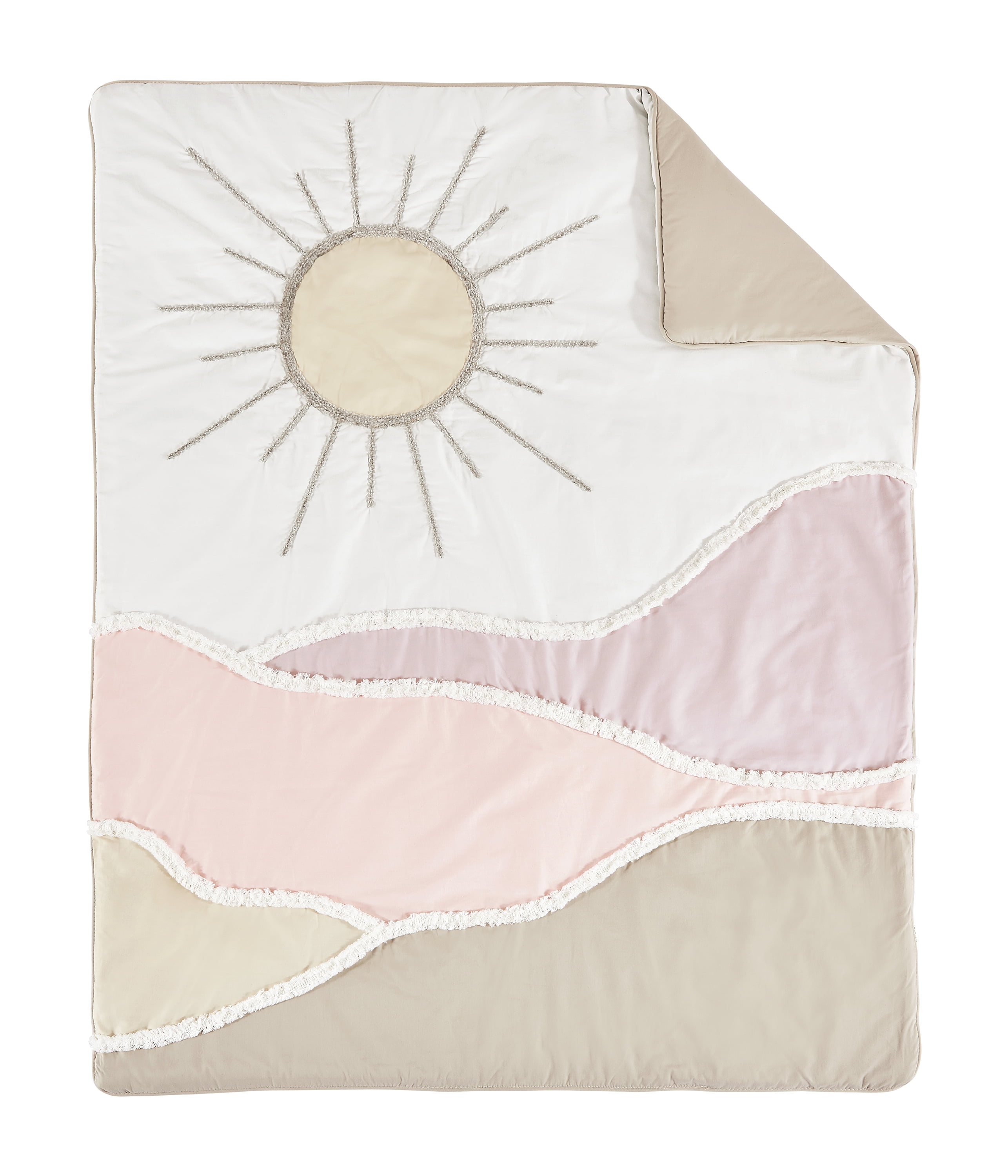 Sweet Jojo Designs Desert Sun Pink and Gold 3 Piece Mini Crib Bedding Set