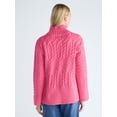 thumbnail image 3 of Free Assembly Women's Cable Knit Mock Neck Sweater, Midweight, Sizes XS-XXL, 3 of 5