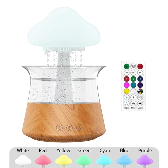 Humidificador de Gota de lluvia perfecl Difusor de aceite esencial USB 7 Colores cambiantes