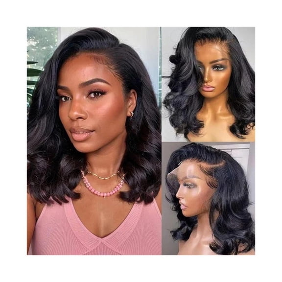 Body Wave Short Bob Wig 180 Density Side Part Lace Front Human Hair wig 100% Brazilian Remy Hair Pre Plucked Wig