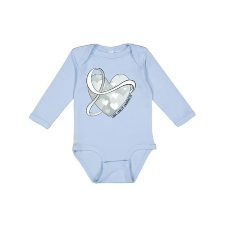

Inktastic Lung Cancer Awareness White Ribbon Around Heart Boys or Girls Long Sleeve Baby Bodysuit