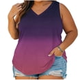thumbnail image 1 of ZVNAH Camisole Dégradée pour Femme Grande Taille, Tunique d'Été Fluide Sans Manches à Col en V, P-5TG, 1 of 7