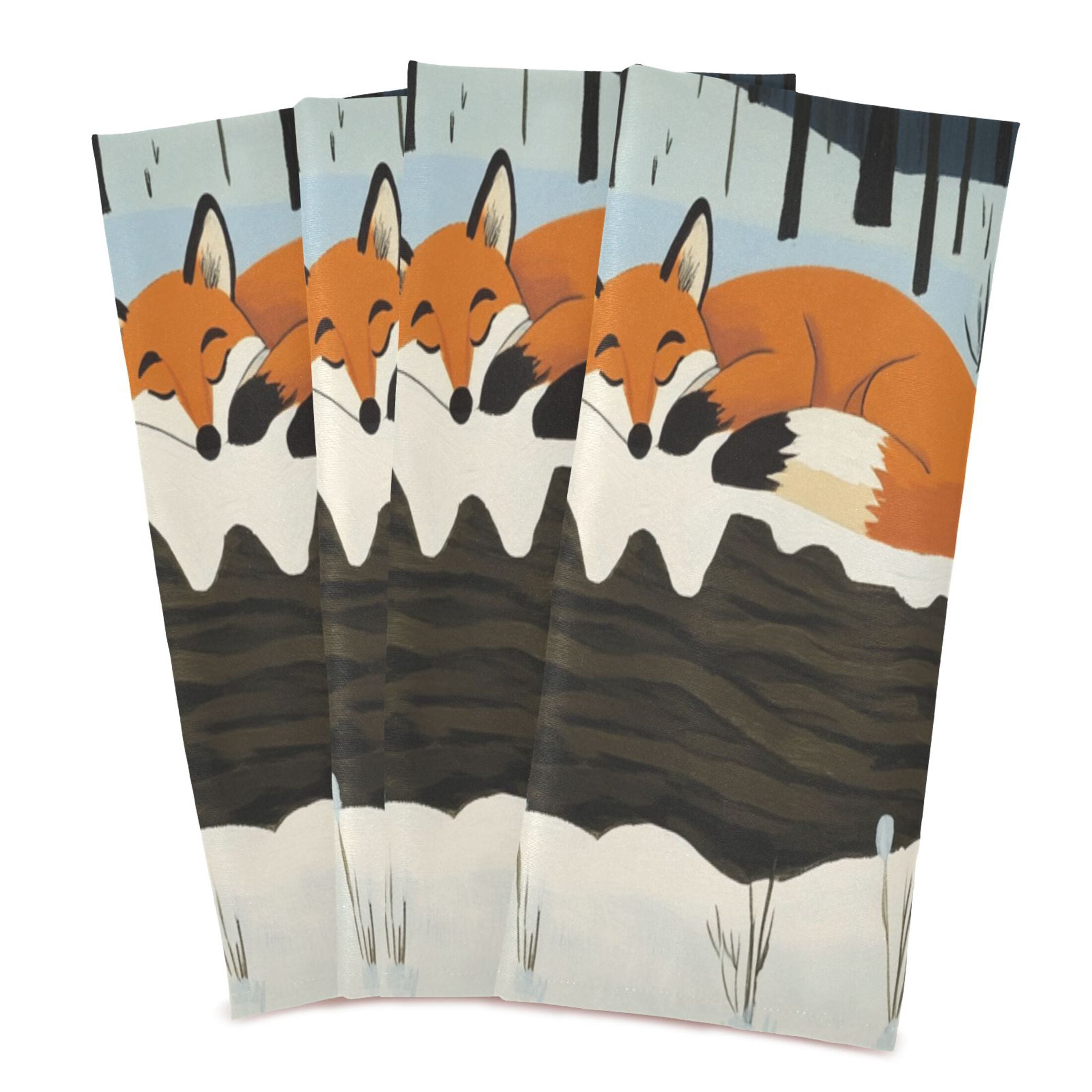 Sleepy Fox Kitchen Towels 6-Piece Pack Tea Towels for Kitchen Decorative Waffle Design 28x18in