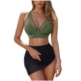 thumbnail image 3 of Bovxnpu Womens High Waisted Bikini Set Sporty 2 Piece Swimsuits Bathing Suits, Swimwear Women's Sleeveless Bikini Swimsuits Push-Up Padded Swimwear Swimsuits Blouse Set, 3 of 8
