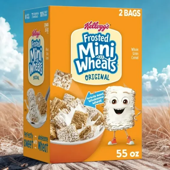 Kellogg's Frosted Mini-Wheats Breakfast Cereal, 55 oz.2Bags
