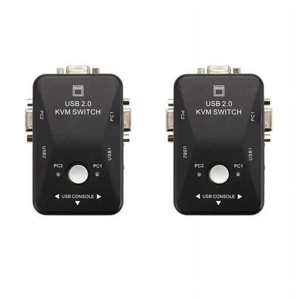 2X USB Kvm Switch Switcher 2 Port VGA Svga Switch Box USB 2.0 Mouse Keyboard 1920X1440 Switch Box