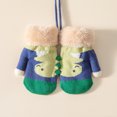thumbnail image 2 of Daznico Kids Winter Knitted Mittens, Lined Warm Toddler Hand Gloves with Anti-Lost String, Cartoon Pattern Cold Weather Baby Outdoor Accessories, 2 of 4