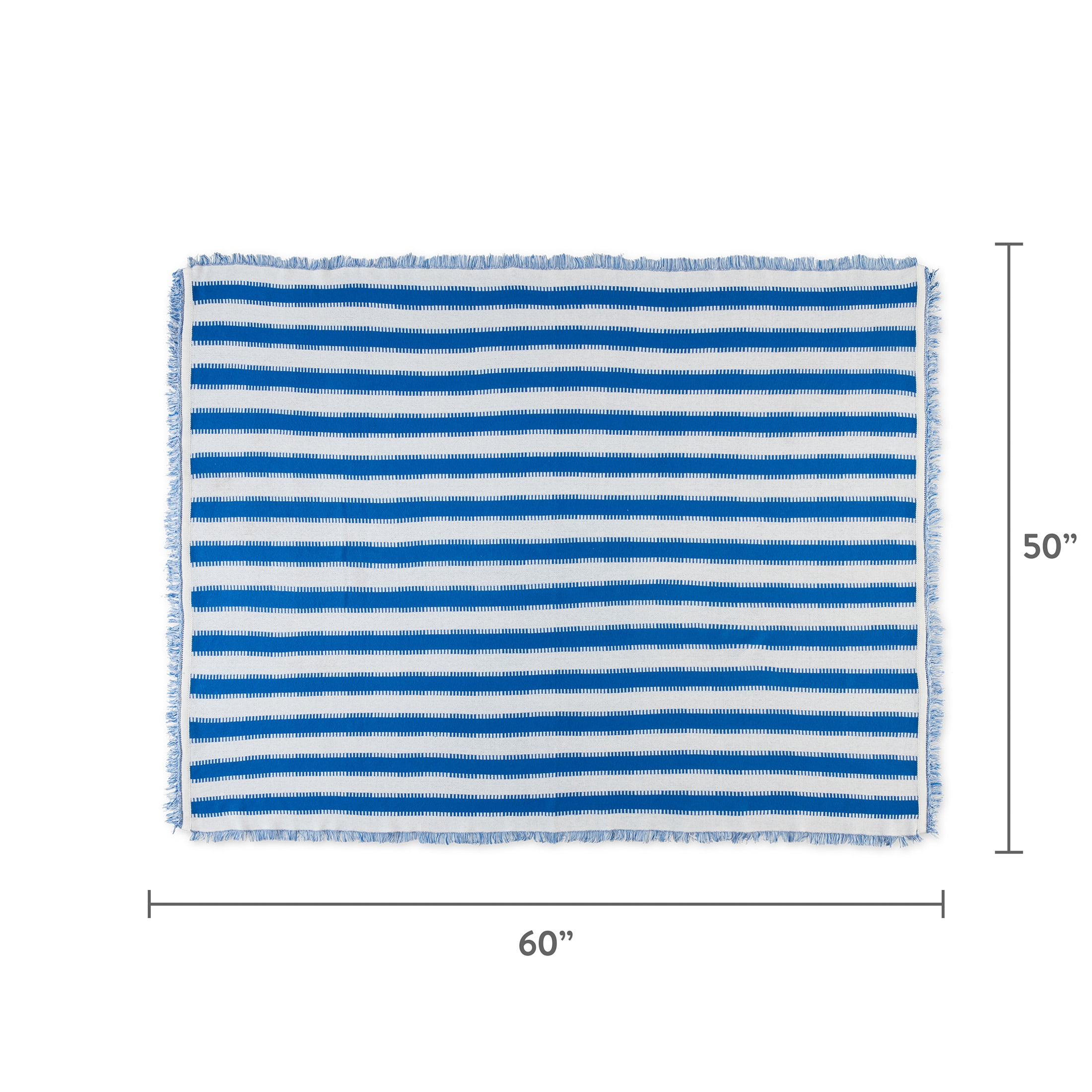Mainstays by Becky G. & Alejandra Tapestry Knit Throw, Blue Stripe, 50" x 60"