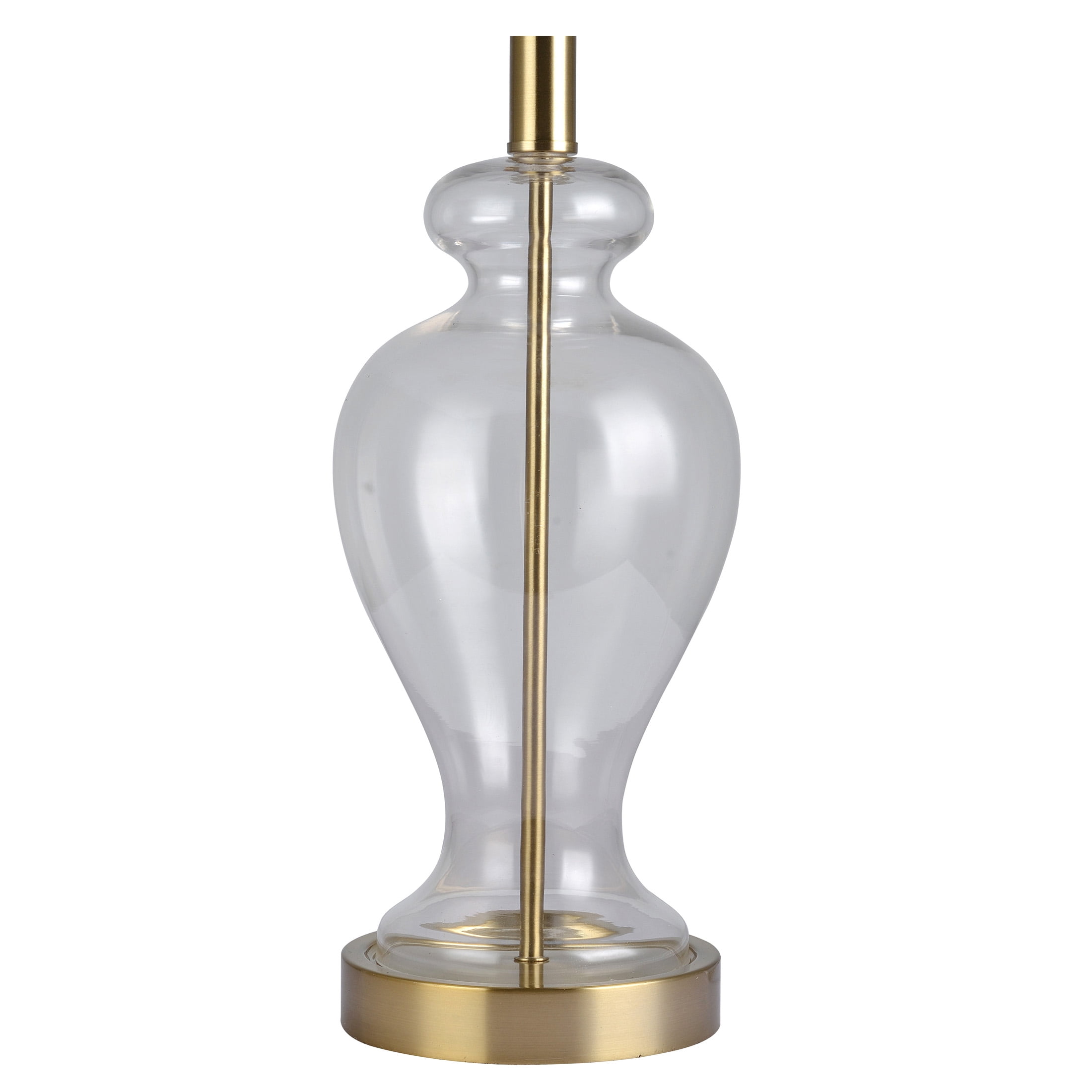 Simplee Adesso Brass and Glass Table Lamp Base, Transitional, 18"H