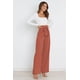 thumbnail image 2 of Pantalones de traje de mujer para el lugar de trabajo de moda Pantalones casuales de pierna ancha que combinan con todo con cinturón Pantalones elegantes para el viaje diario para el verano, 2 of 5