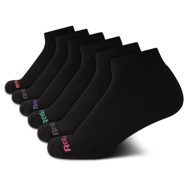 Calcetines Reebok para mujer Comfort Cushioned Quarter Cut, paquete de 6