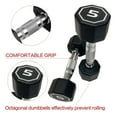 thumbnail image 3 of 5LB ×2 pieces per package apollo Dumbbell for both and home usage High-end Coated Octagon Dumbbell Black Chrome, 3 of 7