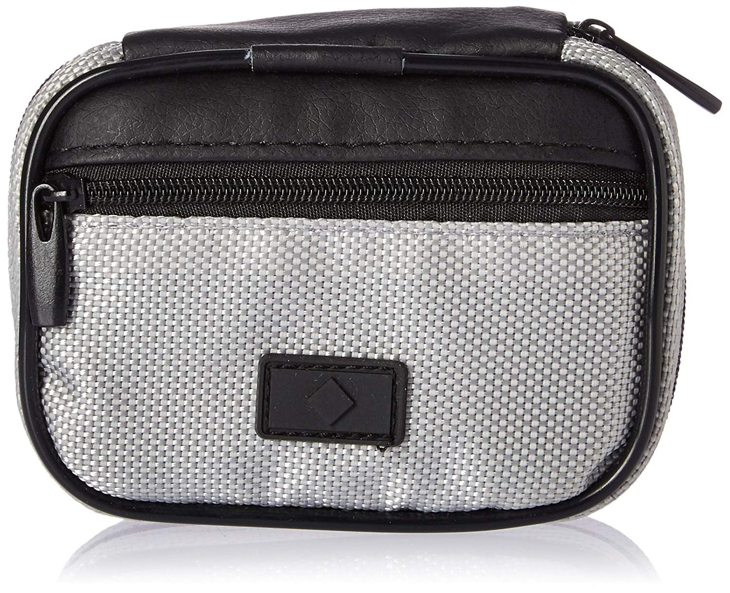 Men's 7Day Compartment Pill Box Zip Case with Outer Pocket, Silver