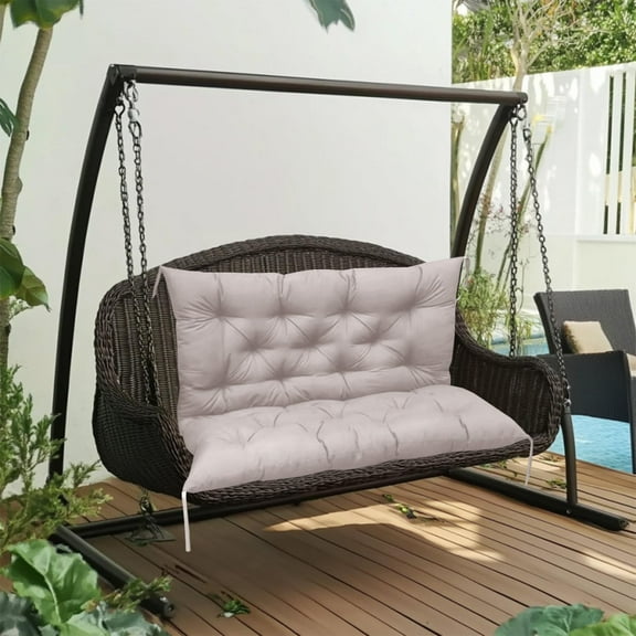 Outdoor Swing Replacement Cushions 3 Seater, Waterproof Porch Swing Cushions with Backrest, 40"x40", for Garden Patio Furniture Beige Clearance!