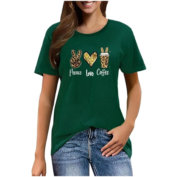 Mujeres Manga Corta de Verano Tops Pascua Impresa Cuello Redondo, Blusa de Moda Casual para la Primavera