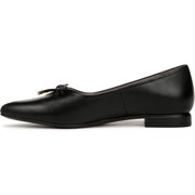Naturalizer Women's Joiner Pointed Toe Ballet Flat Black Leather 6W