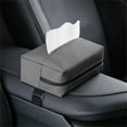 thumbnail image 2 of Gray Leather Car Tissue Box | Car Tissue Holder, Leather Tissues Box Cover for Car Backseat, Visor Tissue Holder, Tissue Holder for Car, Car Tissue Box, Car Napkin Holder, Car Visor Tissue (1Pc), 2 of 3