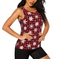 thumbnail image 2 of Daiia Snowflake red plaid Printed Womens Workout Tops for Women Quick-dry Tank Tops Mesh Yoga Shirts Athletic Running Tank Tops Sleeveless Gym Clothes-X-Large, 2 of 7