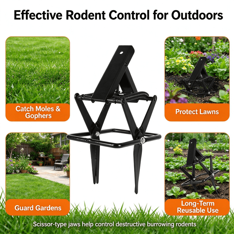 Zorpupoa 2 Pack Mole Traps Outdoor, Reusable Scissor Jaw Mole and ...