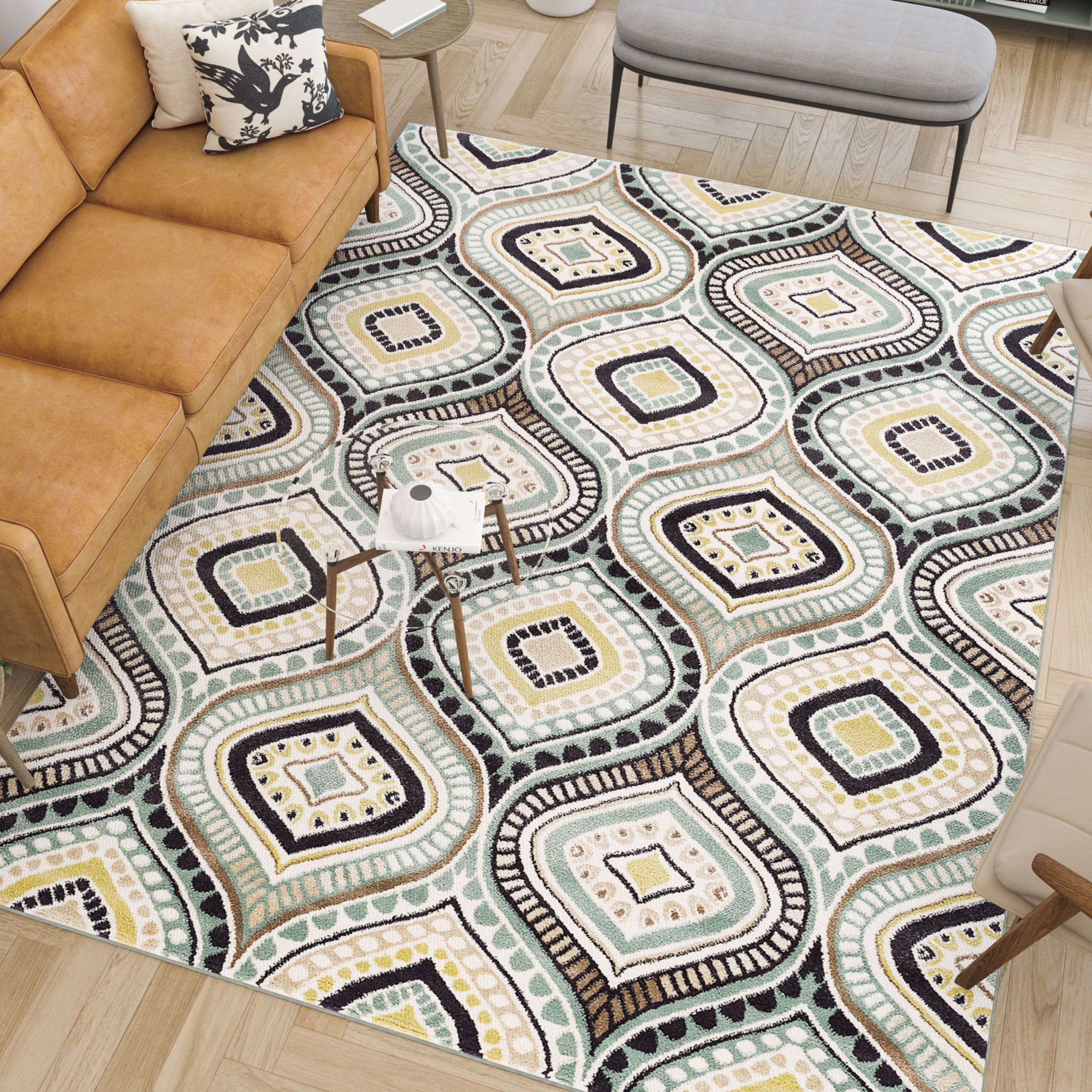 Capri Contemporary 8' x 10' Multi-Color Polypropylene Indoor Area Rug