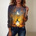 thumbnail image 4 of ZHYou Halloween Printed Tops for Women Casual Long Sleeves Crewneck Loose Fit Pullover Cute Shirts,Multicolor,Size 2XL, 4 of 8