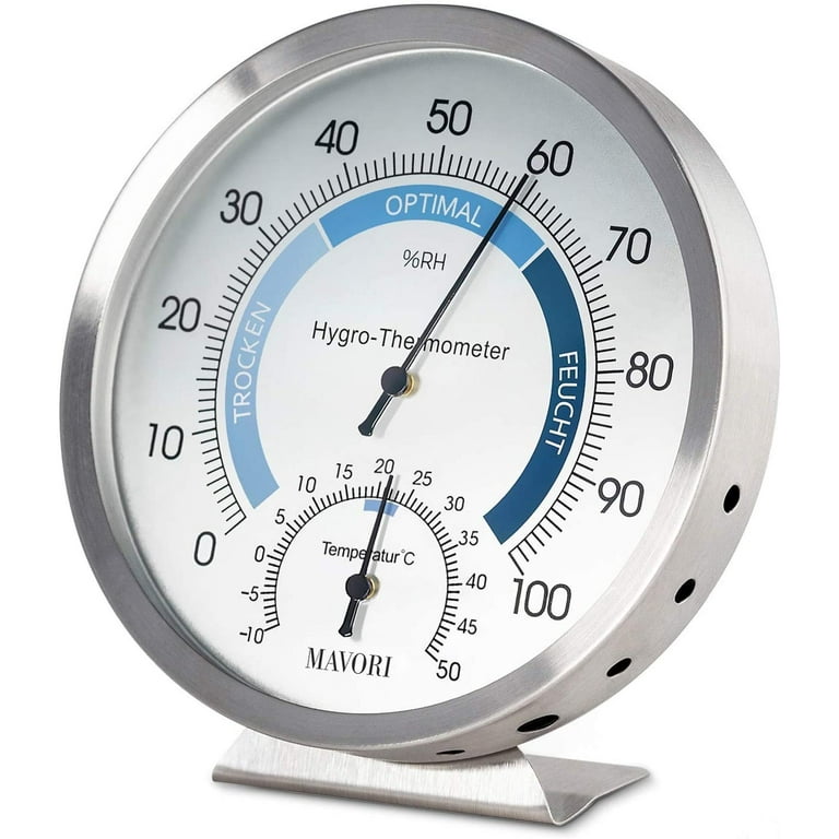 Indoor Analog Hygrometer Thermometer High Quality Stainless Steel Humidity Meter and Room Thermometer for Reliable and Comfortable Indoor Climate
