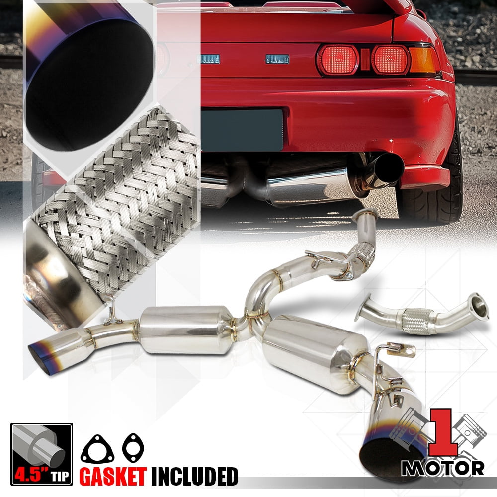 Dual Muffler 4.5" Burnt Tip Catback Exhaust System for 9195 Toyota MR2 2.0 SW20 92 93 94