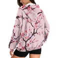 thumbnail image 2 of COEQINE Women's Hoodie Fashion Oversized Sweatshirts Long Sleeve Casual Wear Flowers and Butterflies Print Full Zip Up with Pockets Fall Winter Outfits, 2XL, 2 of 7