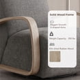thumbnail image 5 of CHITA Swivel Accent Chair with U-shaped Wood Arm for Living Room Beedroom, Fossil Gray Faux Leather&Gray Wood, 5 of 11