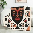 thumbnail image 2 of Abstract Tribal Art Geometric African Patterns a Neutral Throw Blanket for Couch Bed Soft Cute Fleece Fuzzy Spring Summer Throw Blankets Cozy Living Room Throw Blanket for Chair, 2 of 5
