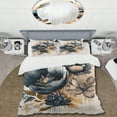 thumbnail image 2 of Designart "Poppy Flowers in Navy Blue and Gold III" Floral & Botanical Bedding Covert Set - Poppy Blue Floral Bed Set With 2 Shams, 2 of 6