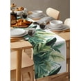 thumbnail image 3 of Hokiten Table Runners 70 Inches Long Dress Scarves, Green Tropical Leaves Farmhouse Coffee/Dining/Kitchen Table Decor, Holiday Table Runner, Country Summer Botanical Palm Leaf 13x70 Inch, 3 of 7