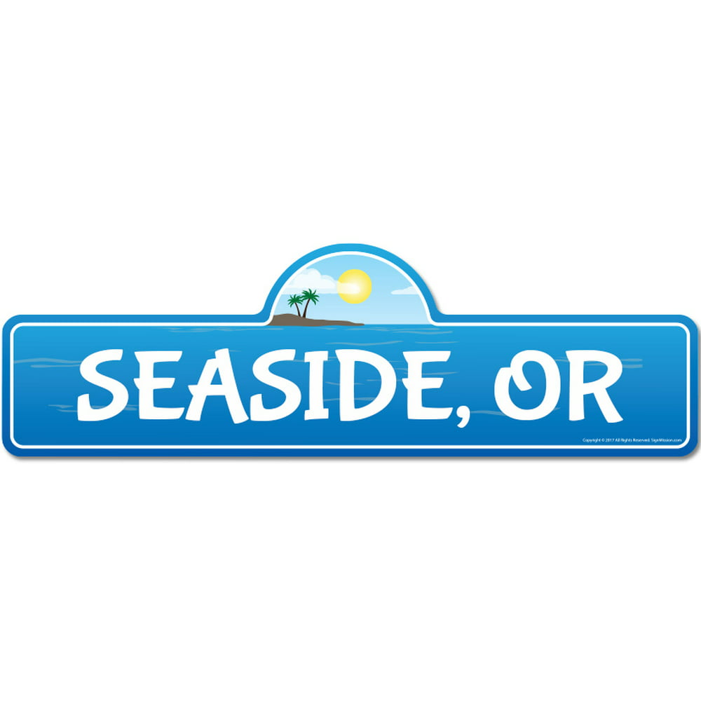 Seaside, OR Oregon Beach Street Sign | Indoor/Outdoor | Surfer, Ocean ...