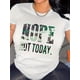 thumbnail image 1 of Letter Print Crew Neck T-Shirt, Casual Short Sleeve T-Shirt For Spring & Summer, Women's Clothing, 1 of 5