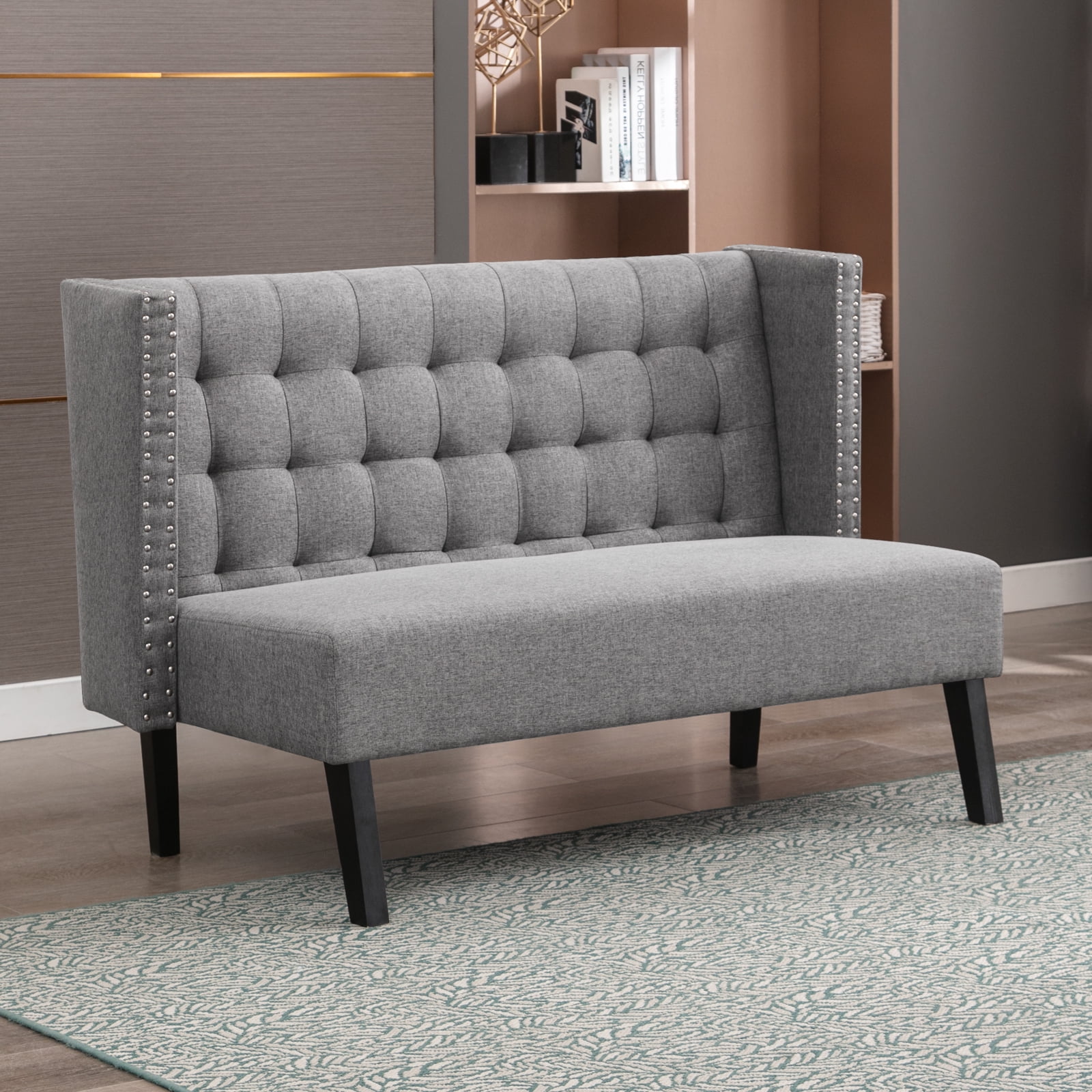 BALUS Loveseat Settee Bench Sofa, Modern Upholstered Banquette Sofa